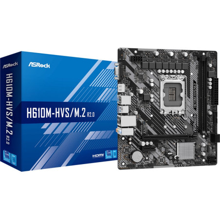 Asrock H610M-HVS/M.2 R2.0  Socket LGA 1700  Intel H610  4xDDR4  Micro-ATX  Moederbord
