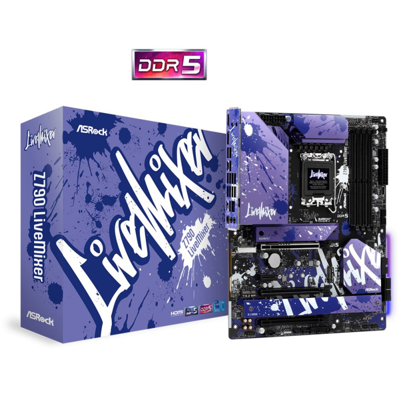 Asrock Z790 LiveMixer  Socket LGA 1700  Intel Z790  4xDDR5  ATX  Moederbord