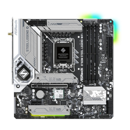 Asrock B760M Steel Legend WiFi  Socket LGA 1700  Intel B760  4xDDR5  Micro-ATX  Moederbord