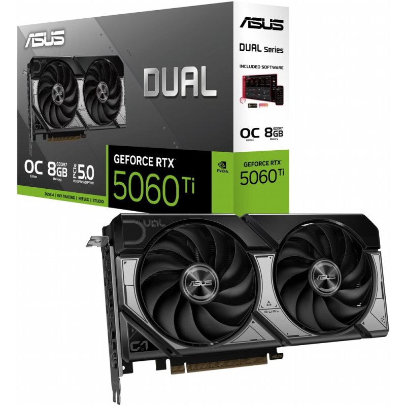 ASUS Dual GeForce RTX 5060 Ti  8GB GDDR7  DLSS 4  Videokaart  Nvidia GPU
