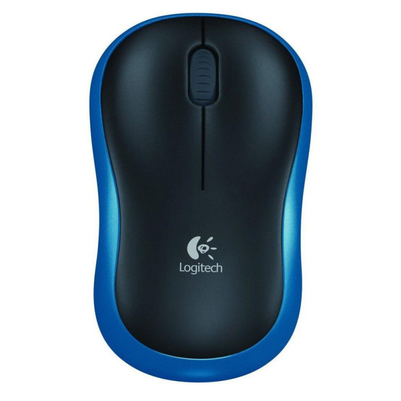 Logitech M185  Draadloze Muis  Links en Rechtshandig  RF  1000 DPI  ZwartBlauw