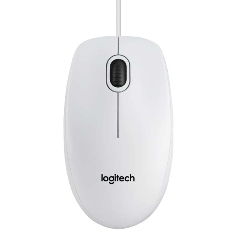 Logitech B100  Bekabelde Muis  Links en Rechtshandig  USBA  800 DPI  Wit