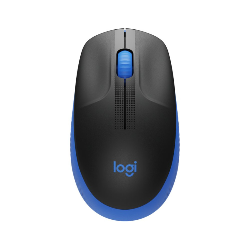 Logitech M190  Draadloze Muis  Links en Rechtshandig  RF  1000 DPI  ZwartBlauw