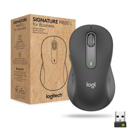 Logitech Signature M650 for Business Draadloze Muis Rechtshandig RF Bluetooth 4000 DPI Grafiet