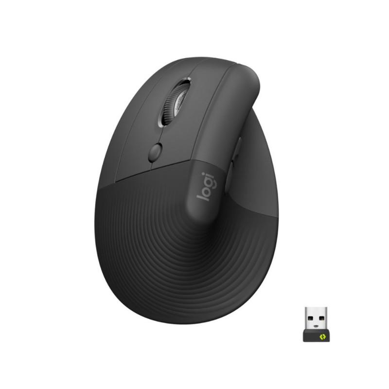 Logitech Lift  Ergonomische Draadloze Muis  Linkshandig  RF  Bluetooth  4000 DPI  Grafiet