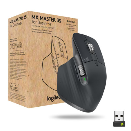 Logitech MX Master 3s for Business Draadloze Muis RF-Draadloos Bluetooth 8000 DPI Grafiet