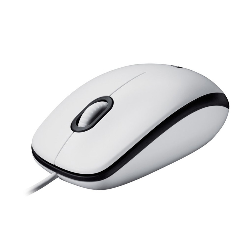 Logitech M100  Bekabelde Muis  Links en Rechtshandig  USBA  1000 DPI  Wit