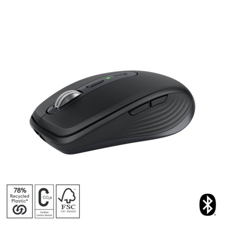 Logitech MX Anywhere 3S Draadloze Muis Rechtshandig RF Bluetooth 8000 DPI Grafiet