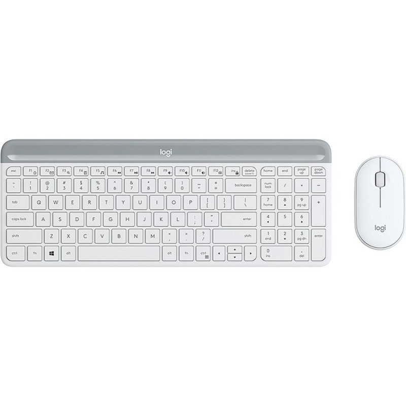 Logitech MK470 Slim  Draadloze Toetsenbord- en Muiscombo (USB)  QWERTY Engels  Wit