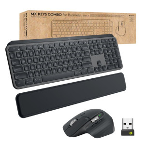 Logitech MX Keys Combo for Business Gen 2  Draadloze Toetsenbord- en Muis-combo  RF / Bluetooth  QWERTY US International  G