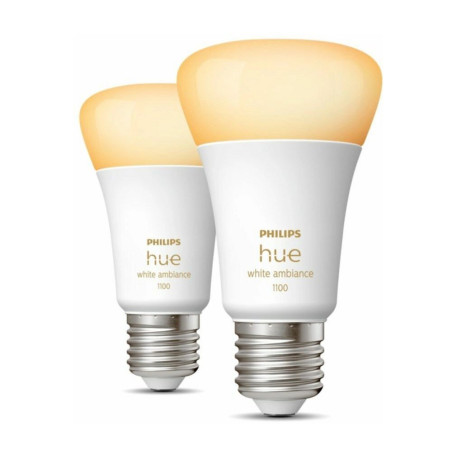 Philips Hue White Ambiance 8W A60 LEDlamp E27 fitting 2pack EU Dimbaar Bluetooth Zigbee