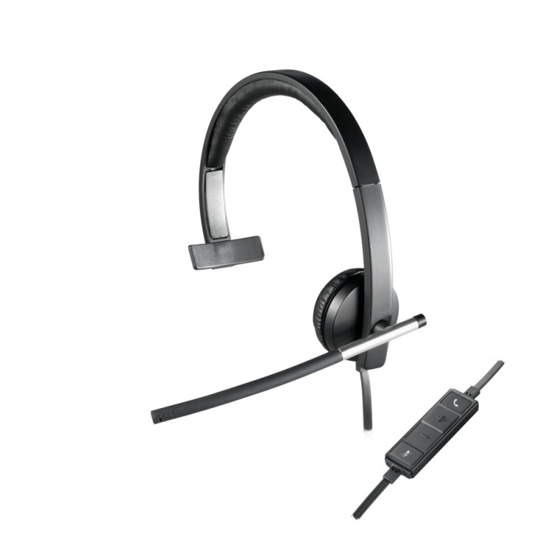 Logitech H650e  Bedrade On-ear Mono Headset  USB-A  Zwart/Zilver