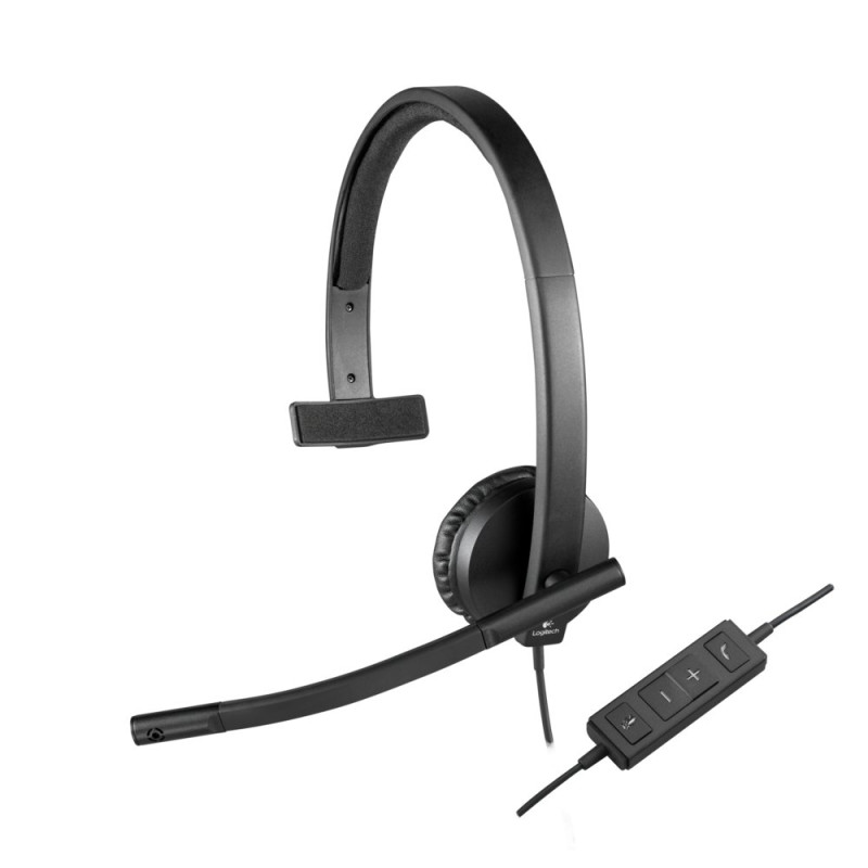 Logitech H570e  Bedrade On-ear Mono Headset  USB-A  Zwart