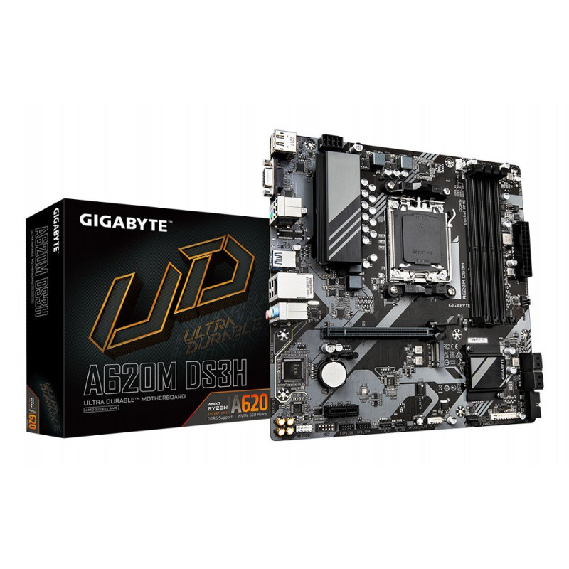 Gigabyte A620M DS3H  Socket AM5  AMD A620  2xDDR5  Micro ATX  Moederbord