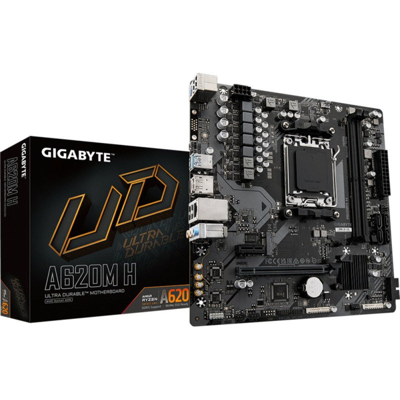 GIGABYTE A620M H  Socket AM5  AMD A620  2xDDR5  Micro-ATX  Moederbord