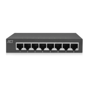 ACT AC4418 Unmanaged Switch 8 Poorten Gigabit Ethernet Grijs Plug Play