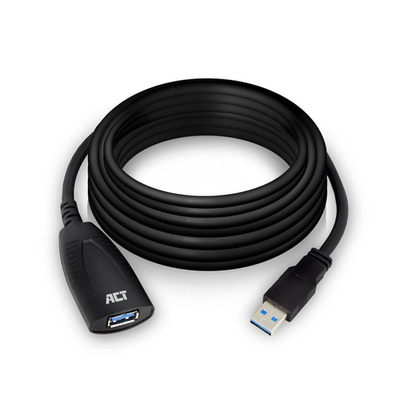 ACT AC6105  USB 2.0 Booster  5m  Zwart