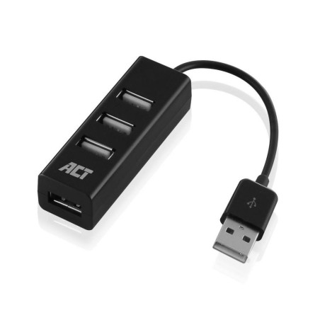ACT AC6205  USB 20 Interface Hub  480 Mbps  Zwart