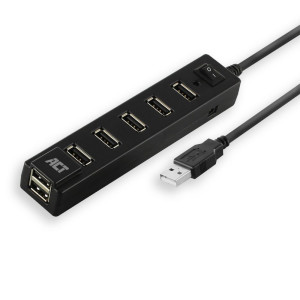 ACT AC6215  USB 20 Interface Hub  480 Mbps  Zwart
