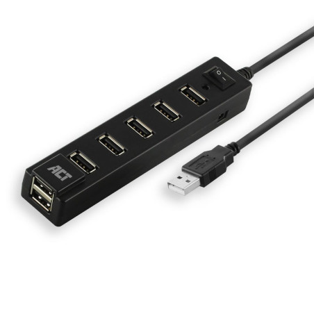 ACT AC6215  USB 20 Interface Hub  480 Mbps  Zwart