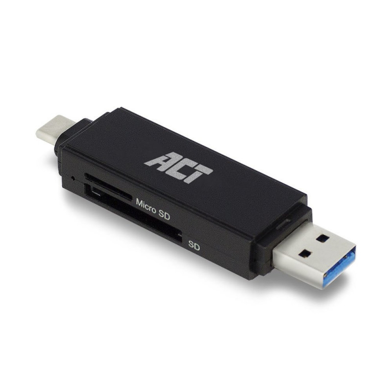 ACT AC6375  Geheugenkaartlezer  USB 32 Gen 1  Zwart