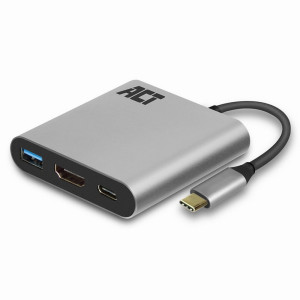 ACT AC7022 USBC naar HDMI Female Adapter PD PassThrough 60W 4K USBA