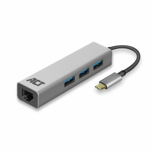 ACT AC7055 3Poorts USBC 32 USB 30 Hub Gigabit Ethernet Poort