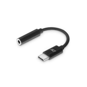 ACT AC7380  35mm naar USB TypeC  011 Meter  Audiokabel Tussenstuk  Zwart