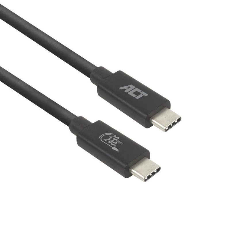 ACT AC7430  USB4  20Gbps  240W  USBC naar USBC  1m  Zwart