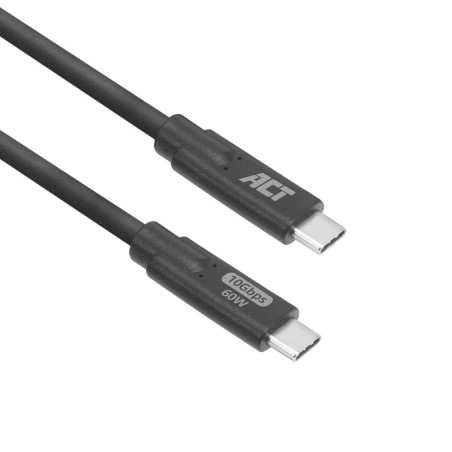 ACT AC7443 USB 32 Kabel 10Gbps 60W USBC naar USBC 3m Zwart