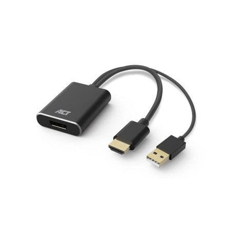 ACT AC7536 HDMI USB naar DisplayPort Adapterkabel 024 m Zwart