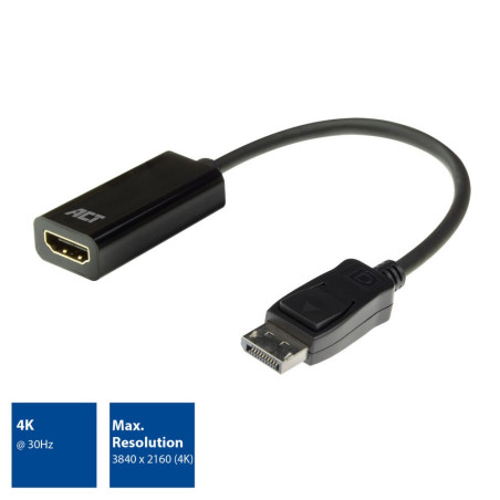 ACT AC7555 DisplayPort naar HDMI Adapter Female 4K Zip Bag