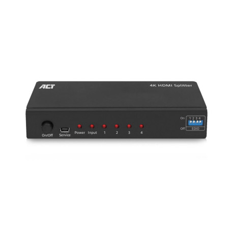 ACT AC7831 HDMI Splitter 1 Ingang 4 Uitgangen 4K 60Hz Zwart