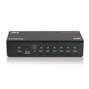 ACT AC7840 HDMI Switch 5 Ingangen 1 Uitgang 4K 30Hz Inclusief Afstandsbediening