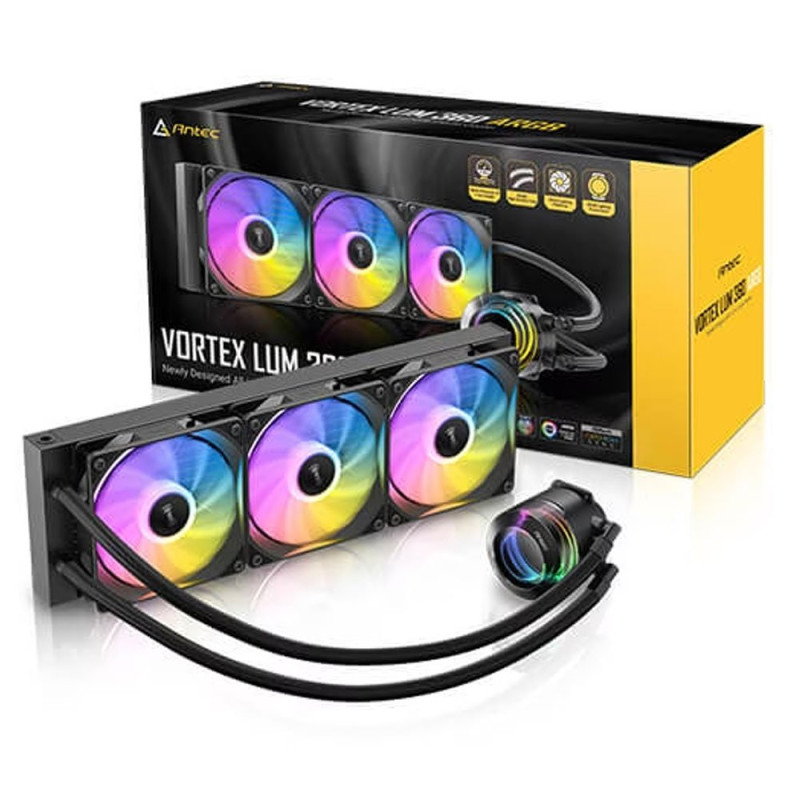 Antec Vortex Lum 360mm ARGB  AllinOne CPU Waterkoeler  Zwart
