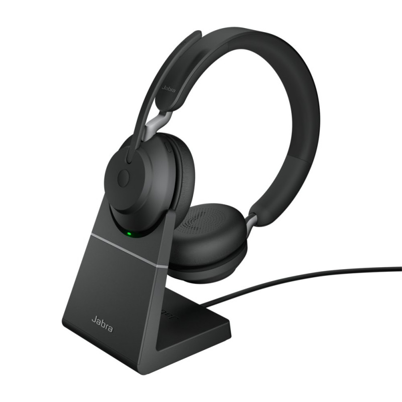 Jabra Evolve2 65  Draadloze On-ear Headset  USB Receiver  Oplaadstation  Zwart