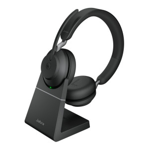 Jabra Evolve 65 Draadloze On-Ear Headset Bluetooth Oplaadstation Zwart