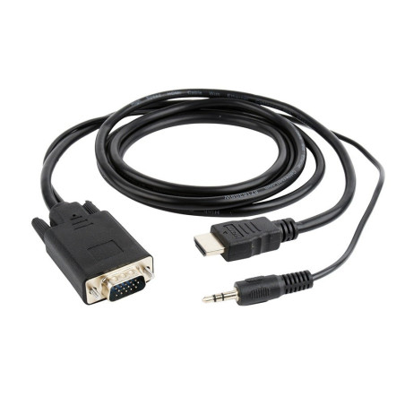 Gembird AHDMIVGA036 HDMI naar VGA Adapter met Audio 18 m Zwart