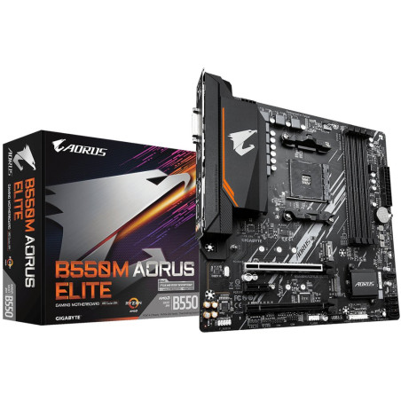 Gigabyte B550M AORUS ELITE  Socket AM4  AMD B550  4xDDR4  Micro-ATX  Moederbord
