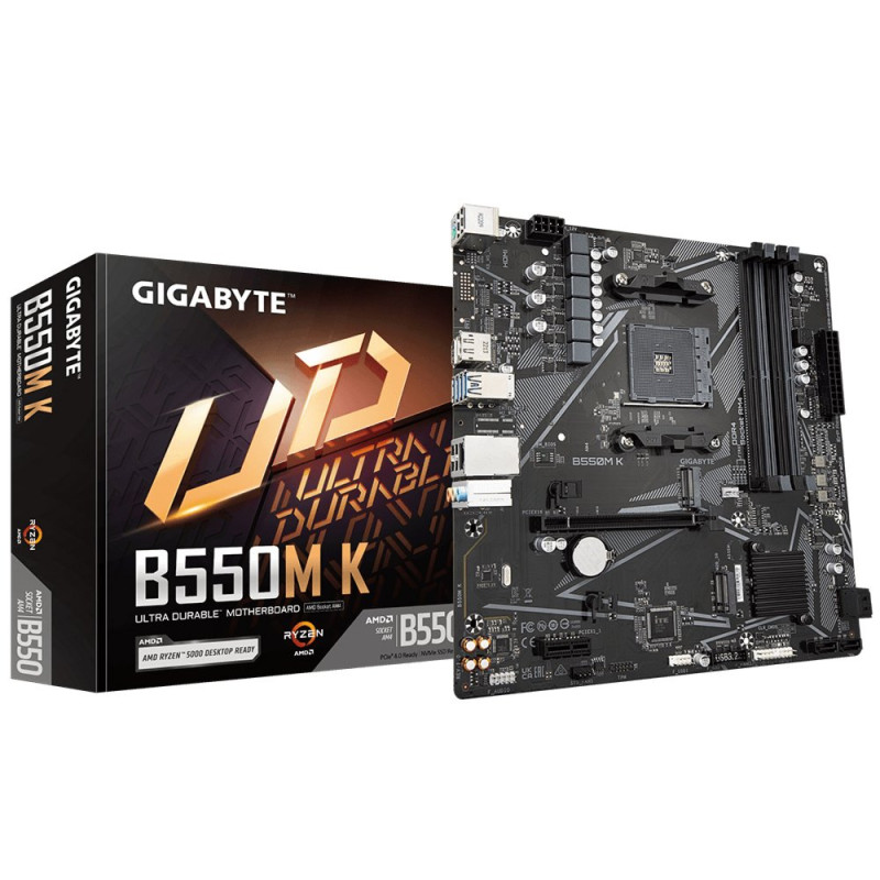 Gigabyte B550M K 1.0  Socket AM4  AMD B550  4xDDR4  Micro-ATX  Moederbord