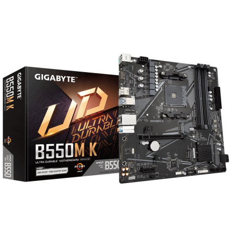 Gigabyte B550M K 1.0  Socket AM4  AMD B550  4xDDR4  Micro-ATX  Moederbord