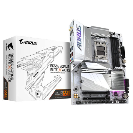 Gigabyte B650E AORUS ELITE X AX ICE  Socket AM5  AMD B650E  4xDDR5  ATX  Moederbord