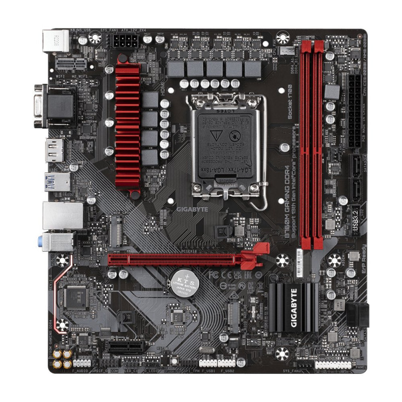 Gigabyte B760M GAMING DDR4  Socket LGA 1700  Intel B760  4xDDR4  Micro-ATX  Moederbord