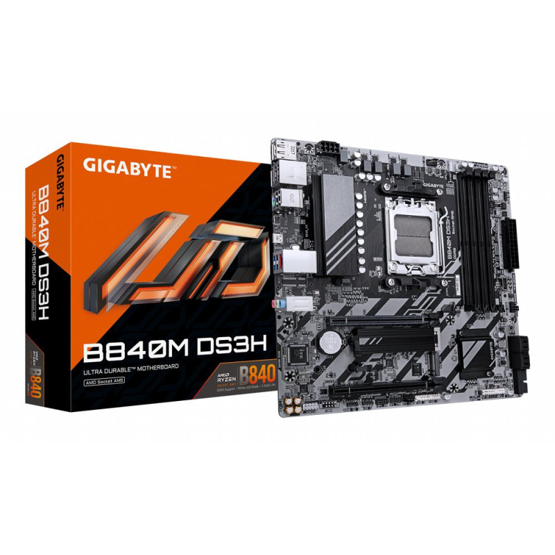 Gigabyte B840M DS3H  Socket AM5  AMD B840  4xDDR5  Micro ATX  Moederbord