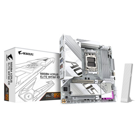 Gigabyte B850M AORUS ELITE WIFI6E ICE  Socket AM5  AMD B850  4xDDR5  Micro ATX  Moederbord