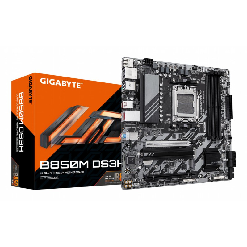 GIGABYTE B850M DS3H  Socket AM5  AMD B850  4xDDR5  Micro ATX  Moederbord