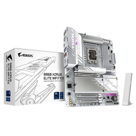 Gigabyte B860 AORUS ELITE WIFI7 ICE  Socket LGA 1851 (V1)  Intel B860  4xDDR5  ATX  Moederbord