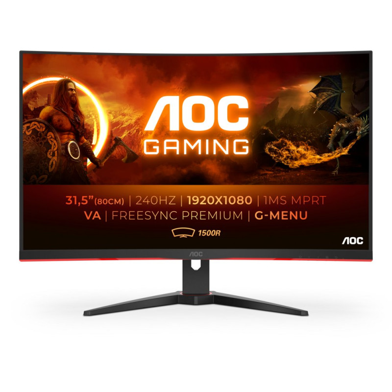 AOC C32G2ZE/BK 32  2560 x 1440 VA  240Hz  Gaming Monitor
