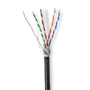 Nedis netwerkkabel voor buiten Cat6 S/FTP (S-STP) 305 m Zwart CCBG8594BK305S