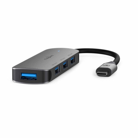 Nedis CCGB64220GY01 Interface Hub USB 3.2 Gen 1 (3.1 Gen 1) 1 USB-C naar 4 USB-A 5 Gbps Grijs